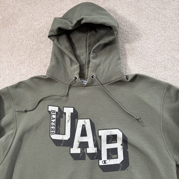 UAB Blazers Champion Hoodie Mens M Green NCAA Basketball Pullover Sweatshirt - Picture 4 of 9